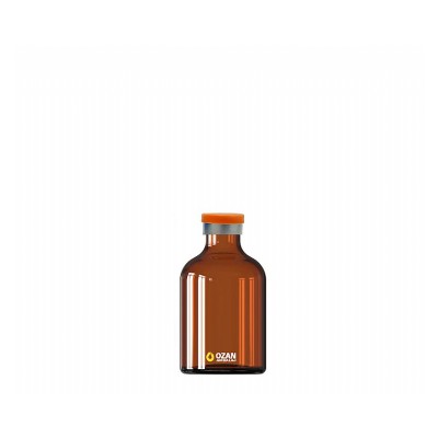 50 ml Amber Penisilin Cam �i�e Turuncu Flip Off Kapak Toptan
