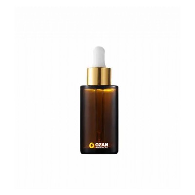 50 ml Amber Silindir Cam �i�e Gold Damlal�kl� 