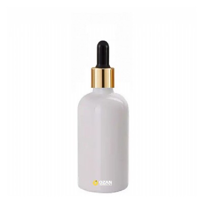 50 ml Beyaz Cam �i�e Gold Siyah Damlal�k Toptan �thal