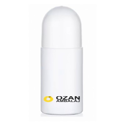 50 ml Beyaz Plastik Rollon �i�esi Beyaz Kapak