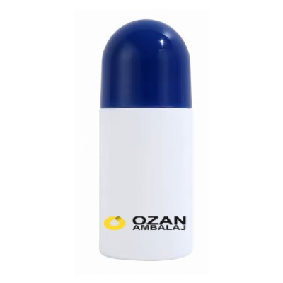 50 ml Beyaz Plastik Rollon �i�esi Mavi Kapak