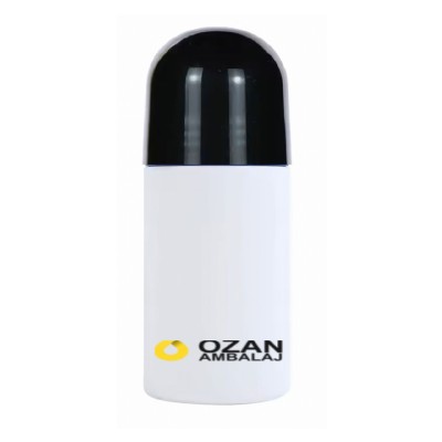 50 ml Beyaz Plastik Rollon �i�esi Siyah Kapak