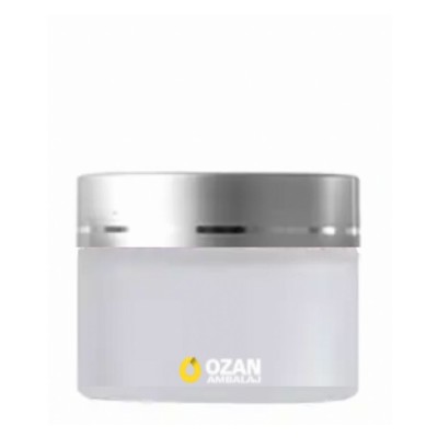 50 ml Buzlu Cam Krem Kavanozu G�m�� Kapak Toptan