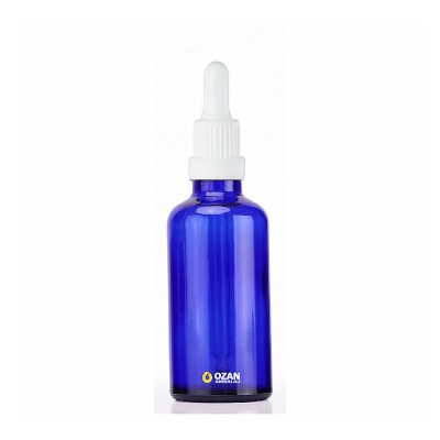 50 ml Mavi Cam �i�e Beyaz Kilitli Damlal�k