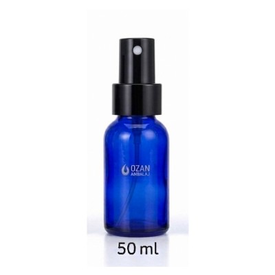 50 ml Mavi Cam �i�e Siyah Metal Parmak Sprey
