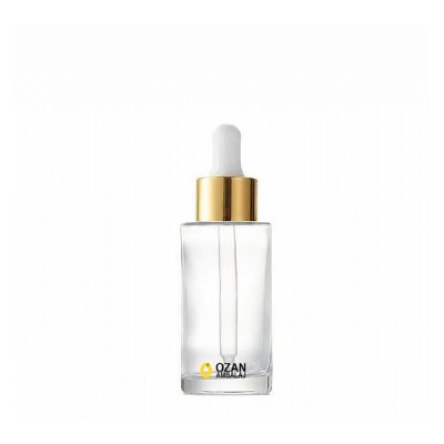 50 ml �effaf Silindir Cam �i�e Gold Damlal�kl� 