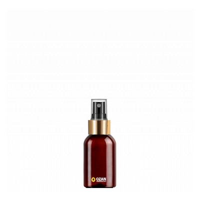 50 ml Toptan Amber Pet �i�e Gold Siyah Parmak Spreyli