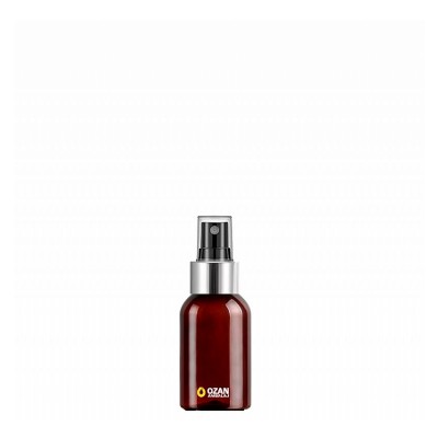 50 ml Toptan Amber Pet �i�e G�m�� Siyah Parmak Spreyli