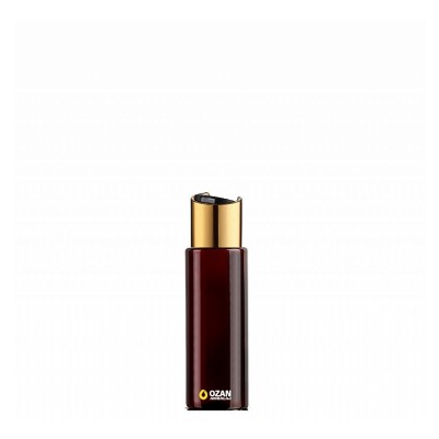 50 ml Toptan Amber Silindir Pet �i�e Gold Siyah Disctop Kapak