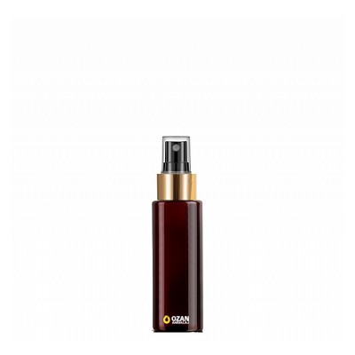 50 ml Toptan Amber Silindir Pet �i�e Gold Siyah Parmak Spreyli