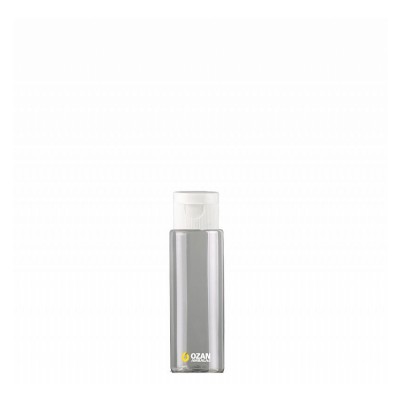50 ml Toptan �effaf Silindir Pet �i�e Beyaz Fliptop Kapak