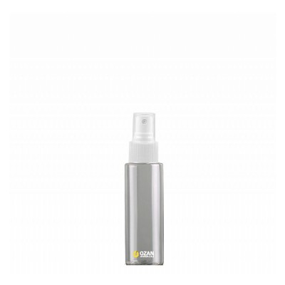 50 ml Toptan �effaf Silindir Pet �i�e Beyaz Parmak Spreyli 