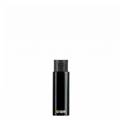 50 ml Toptan Siyah Silindir Pet �i�e Siyah Fliptop Kapak