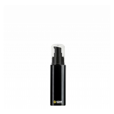 50 ml Toptan Siyah Silindir Pet �i�e Siyah Krem Pompas�