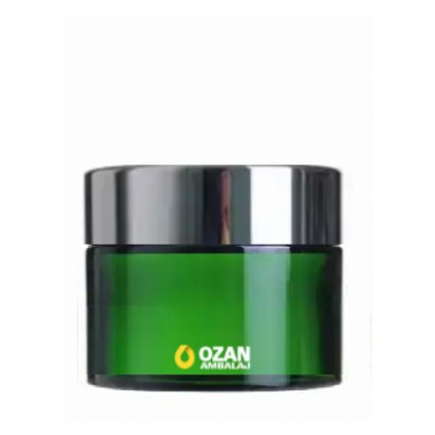 50 ml Ye�il Cam Krem Kavanozu G�m�� Kapak Toptan