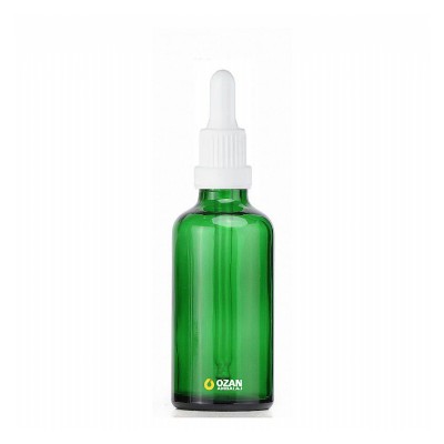 50 ml Ye�il Cam �i�e Beyaz Kilitli Damlal�k