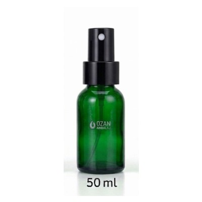 50 ml Ye�il Cam �i�e Siyah Metal Parmak Sprey