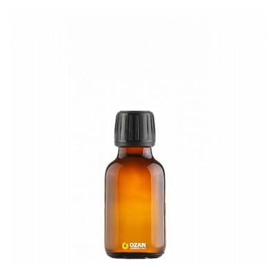 50 ml Amber Cam Ecza �urup �i�esi Siyah Kilitli Kapak