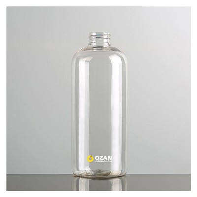 500 ml �effaf Bosto Yuvarlak Plastik Pet �i�e Siyah Trigger Sprey ve  Siyah S�v� Sabun Pompas�