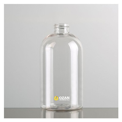 500 ml �effaf �an Yuvarlak Plastik Pet �i�e Siyah Trigger Sprey ve  Siyah S�v� Sabun Pompas�