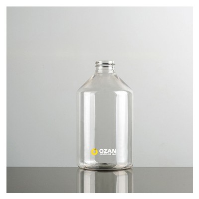 500 ml �effaf Konik Yuvarlak Plastik Pet �i�e Siyah Trigger Sprey ve  Siyah S�v� Sabun Pompas�