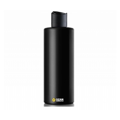 500 ml Siyah Polietilen �i�e Siyah Disctop Kapakl� Silindir HDPE �i�e