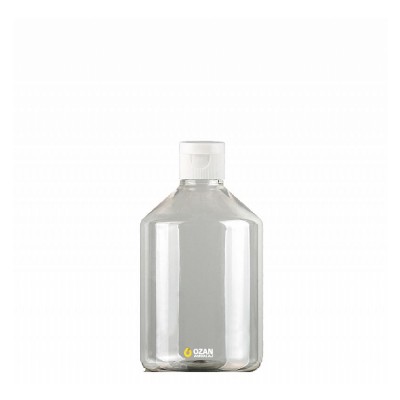 500 ml Toptan �effaf Konik Pet �i�e Beyaz Fliptop Kapak