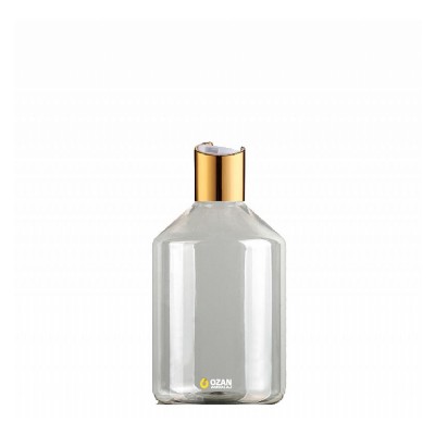500 ml Toptan �effaf Konik Pet �i�e Gold Beyaz Disctop