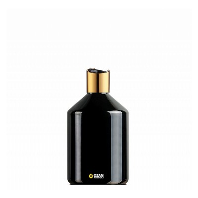 500 ml Toptan Siyah Konik Pet �i�e Gold Siyah Disctop