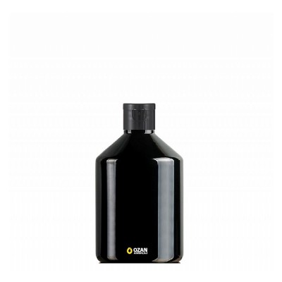 500 ml Toptan Siyah Konik Pet �i�e Siyah Fliptop Kapak