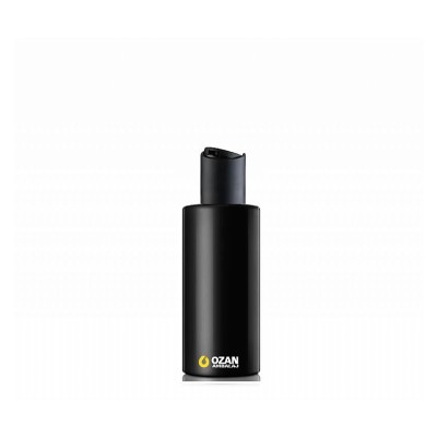 60 ml Siyah Polietilen �i�e Siyah Disctop Kapakl� Silindir HDPE �i�e
