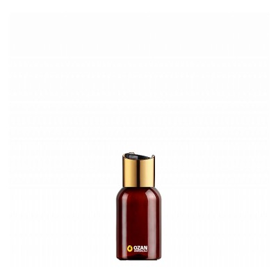 60 ml Toptan Amber Pet �i�e Gold Siyah Disctop Kapak