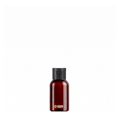 60 ml Toptan Amber Pet �i�e Siyah Fliptop Kapak