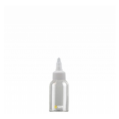 60 ml Toptan �effaf  Pet �i�e Beyaz Asans�r Kapak