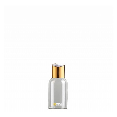 60 ml Toptan �effaf Pet �i�e Gold Beyaz Disctop Kapak