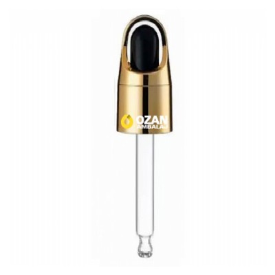 Cam Pipetli �i�ek Damlal�k Gold Metalize Y�z�k Siyah Emzik