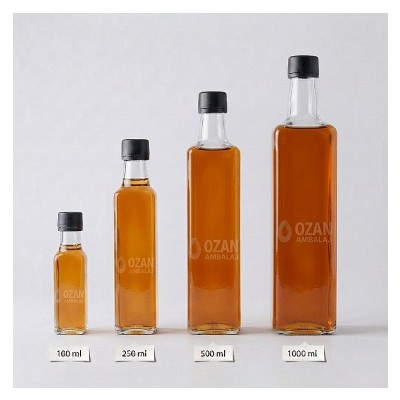 Toptan Sirke �i�esi 1000 ml �effaf Marasca Kilitli Kapak