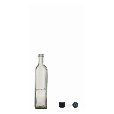 Toptan Zeytin Ya�� �i�esi 100 ml �effaf Marasca Kare Kilitli Kapak
