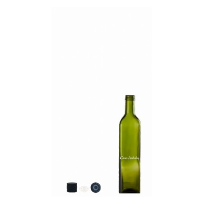 Toptan Zeytin Ya�� �i�esi 100 ml Ye�il Marasca Kare Kilitli Kapak