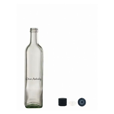 Toptan Zeytin Ya�� �i�esi 500 ml �effaf Marasca Kare Kilitli Kapak