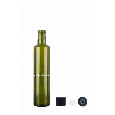 Toptan Zeytin Ya�� �i�esi 500 ml Ye�il Dorika Kilitli Kapak