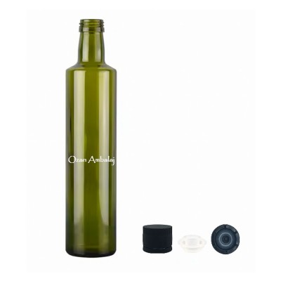 Toptan Zeytin Ya�� �i�esi 750 ml Ye�il Dorika Kilitli Kapak